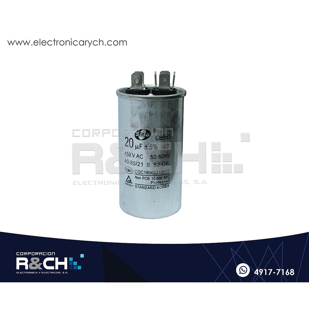 CBB65-20 Capacitor de Arranque 20uF 450V AC