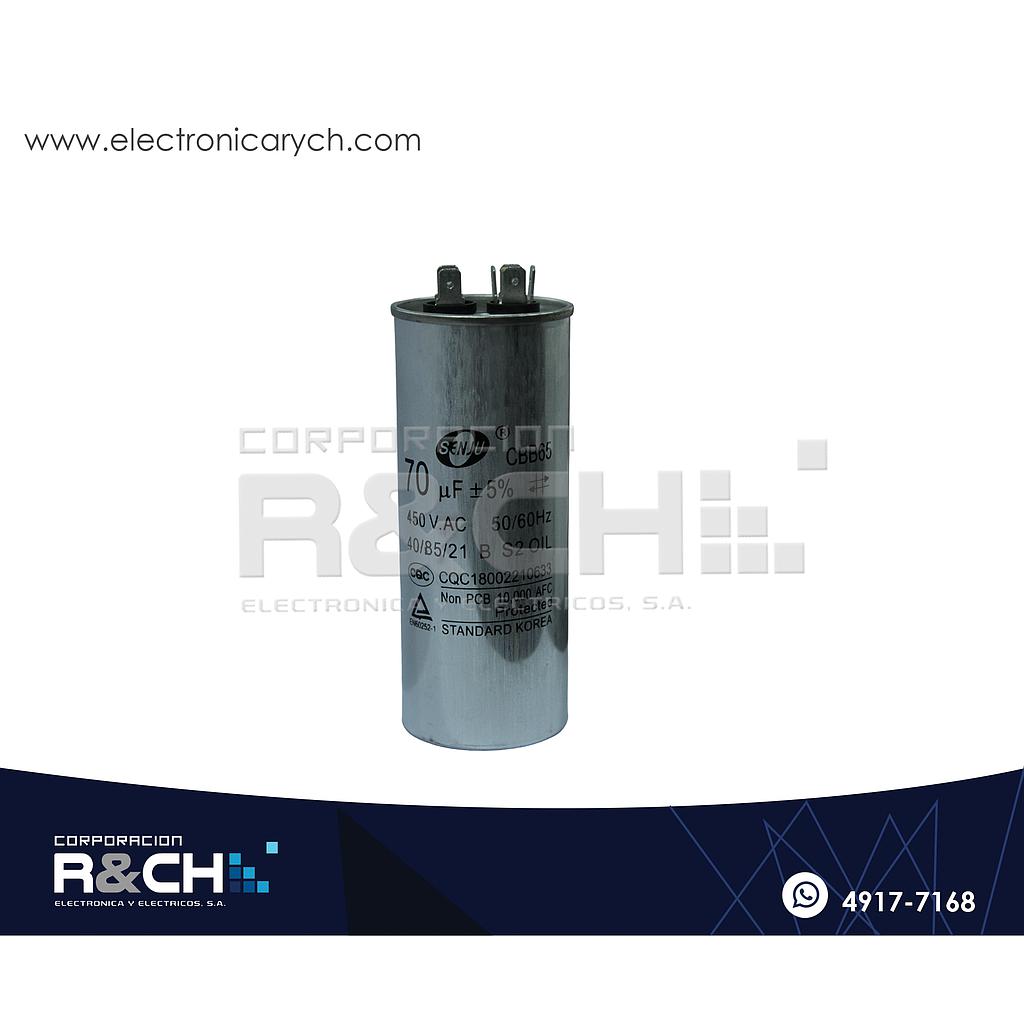 CBB65-70 Capacitor de Arranque 70uF 450V AC