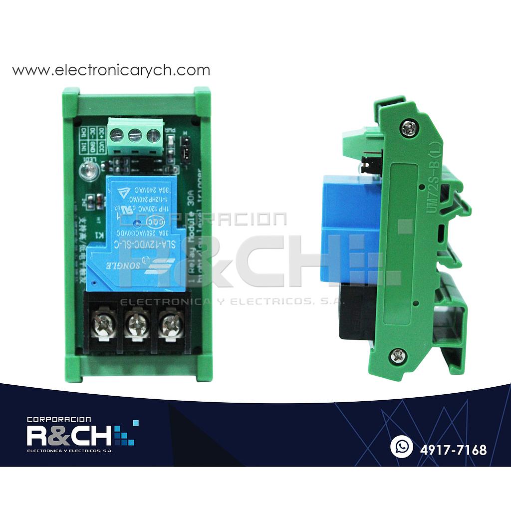 RL-2C-12/30D Modulo Relay 2 Canales 30A 12V para Riel DIN