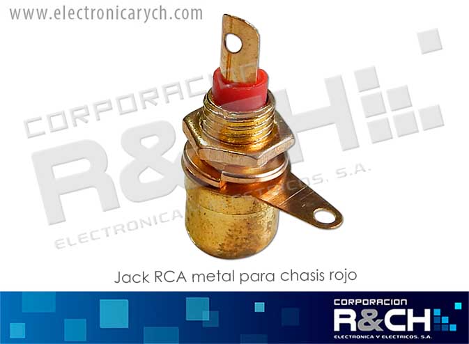 JC-180R jack RCA metal para chasis rojo