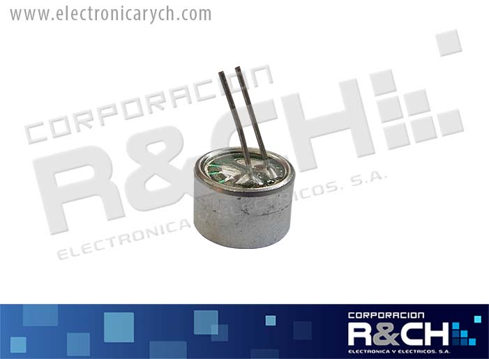 MC-E2M Microfono Electret. 2 pin mediano 52-58DB 9.7x6.7mm