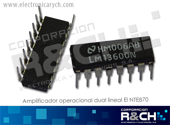 NTE870 op amp dual lineal