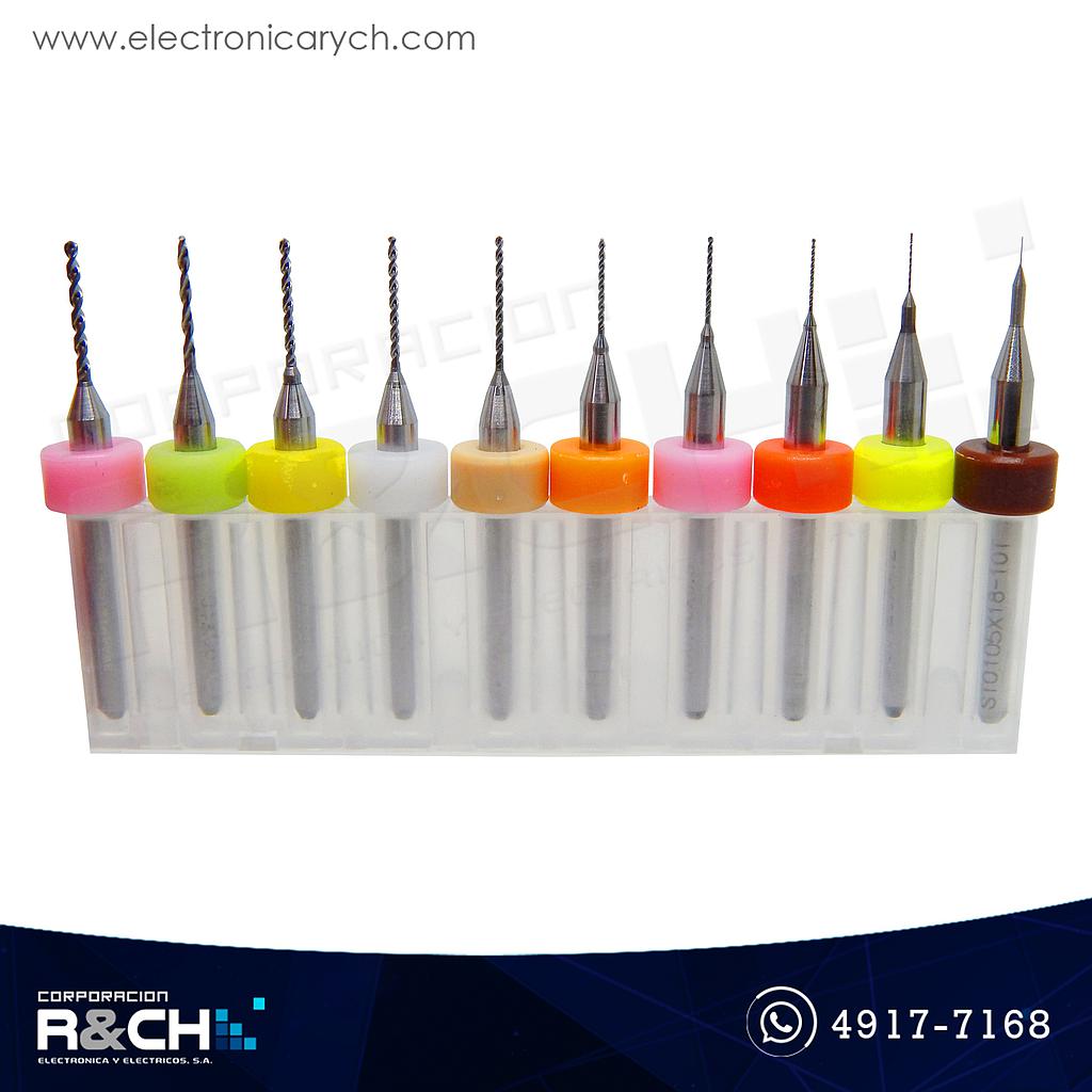 BC-0110 Broca set 10 unidades para CNC 0.1-1mm