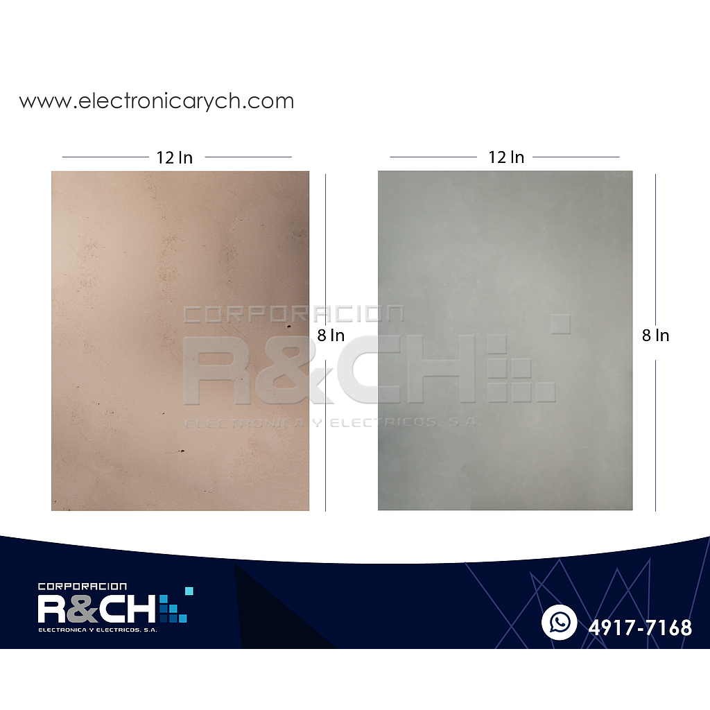 PC-C10F placa de cobre 8&quot;x12&quot; fibra de vidrio