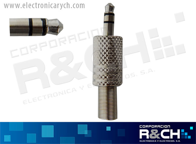 PL-001 plug stereo 3.5mm metal c/cola